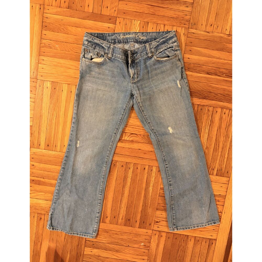 Y2K American Eagle Low-Rise Relaxed Fit Boyfriend Jeans Womens 6 Short